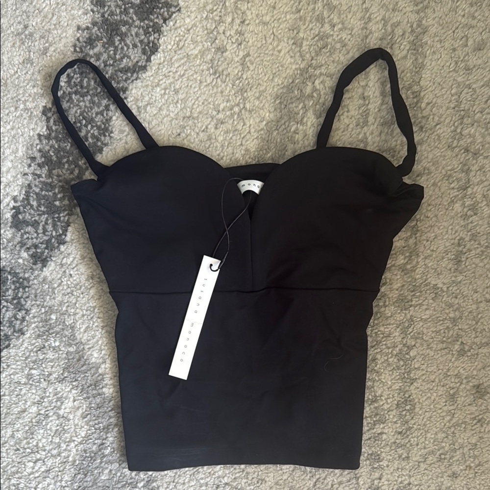 Black Strapless Bustier Crop Top